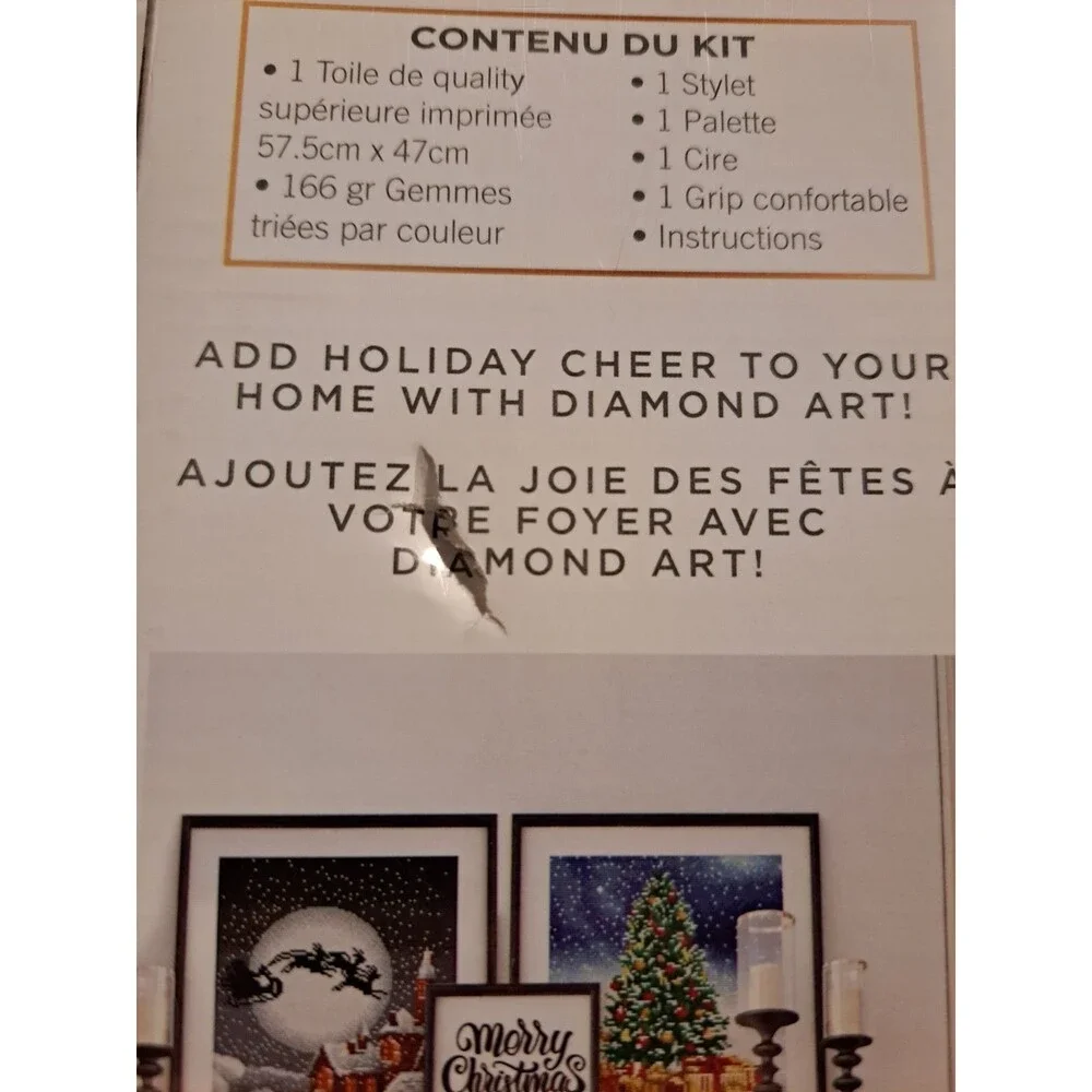 Lot of 2 Leisure Arts Diamond Art Advanced Expert Kits Cross, Christmas Village